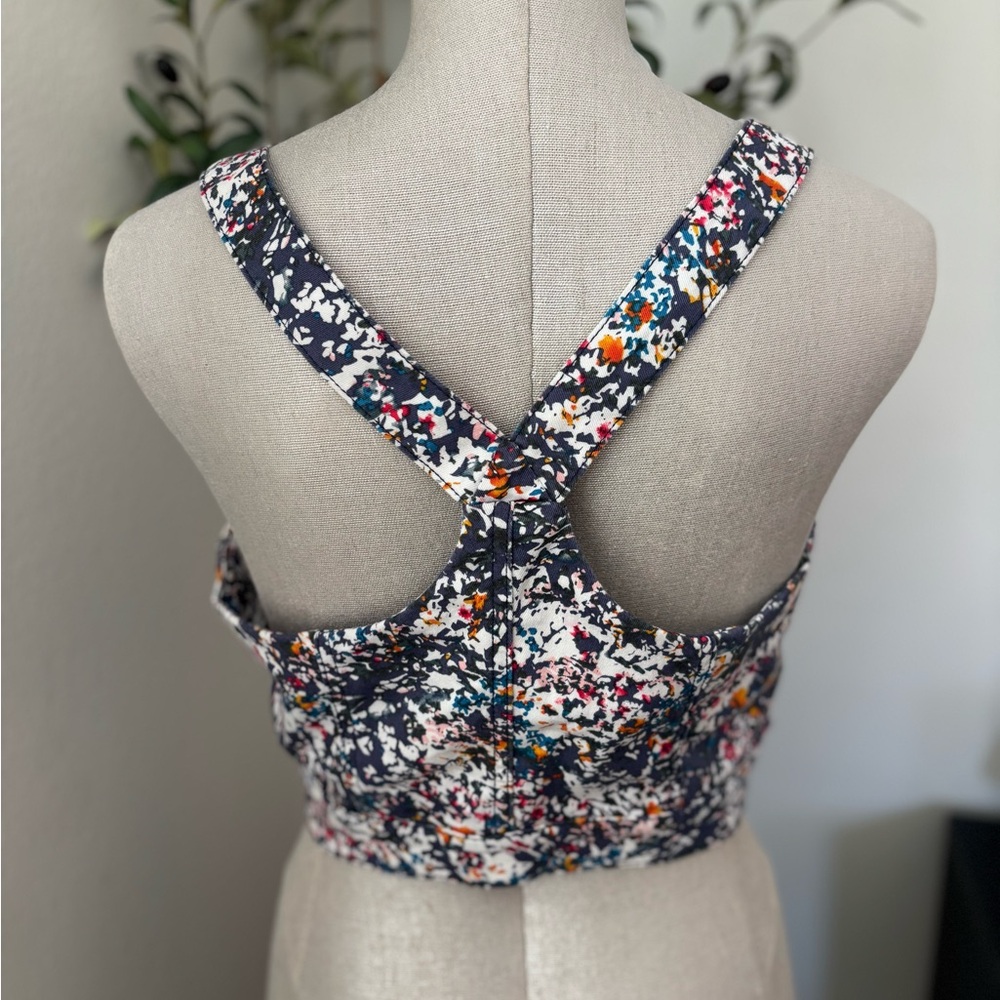 Bcbgeneration Multicolor Button-Front Crop Top - image 3